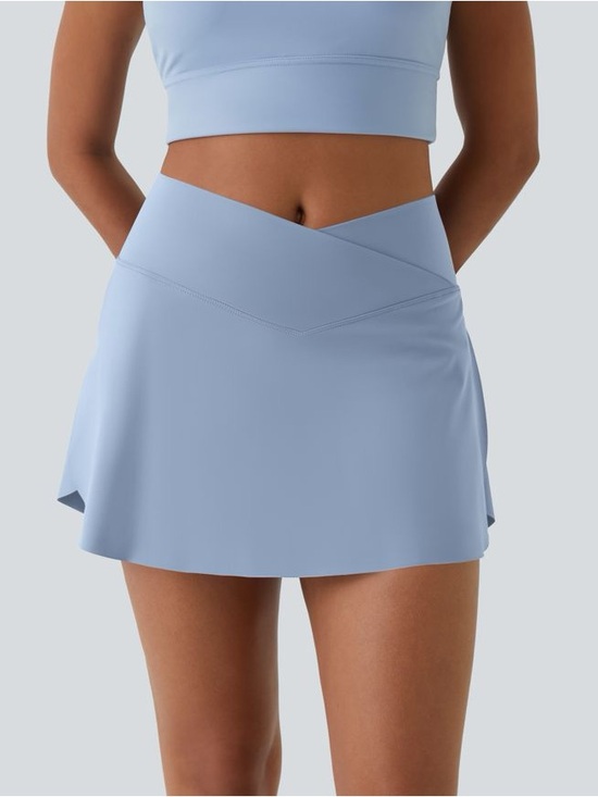 HALARA Dresses & Skirts - HALARA Light Blue V-Waist Mini Skirt